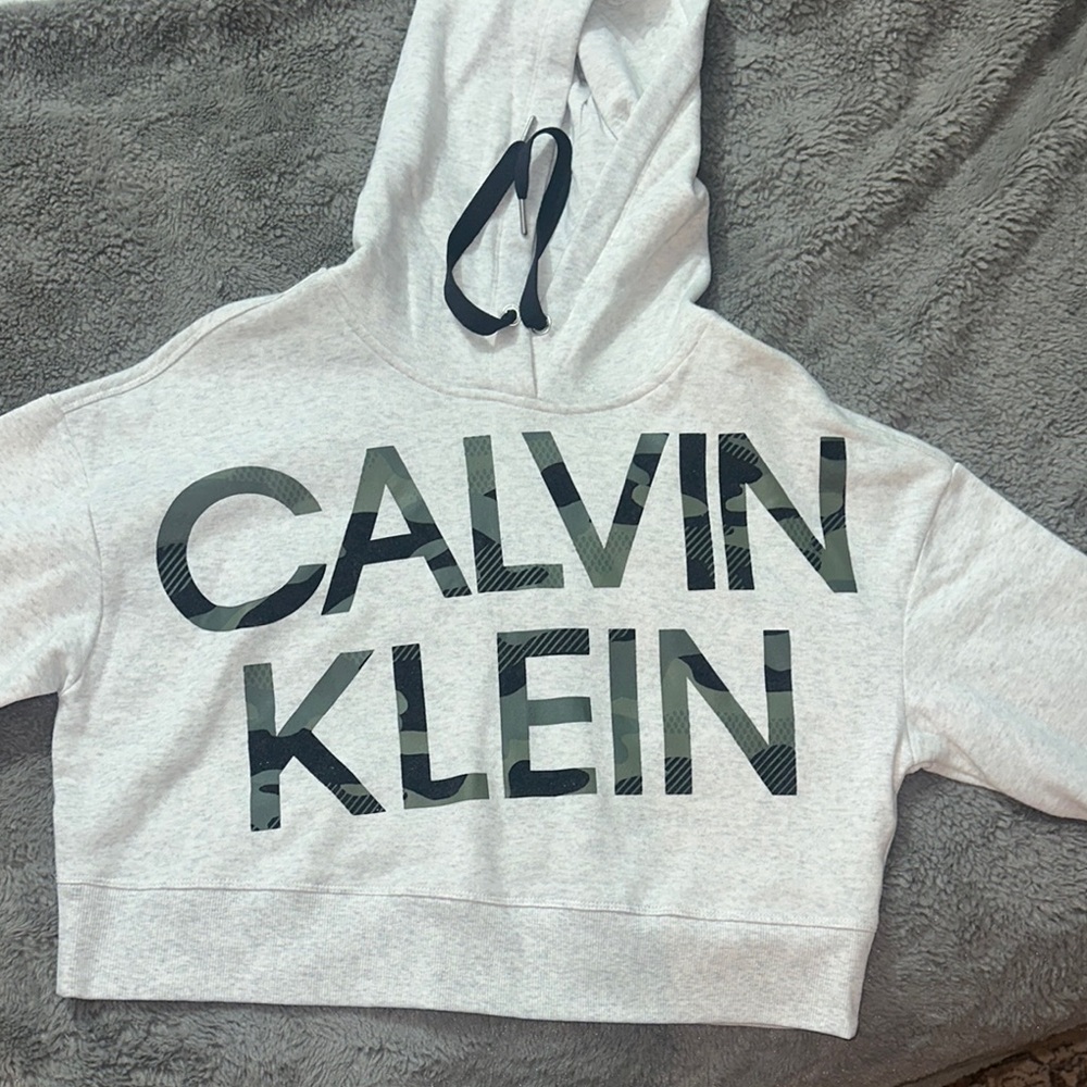 Calvin Klein Light Gray Logo Hoodie